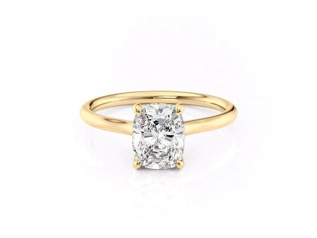 The Ellie Set With A 3 Carat Elongated Cushion Lab Diamond on Sale