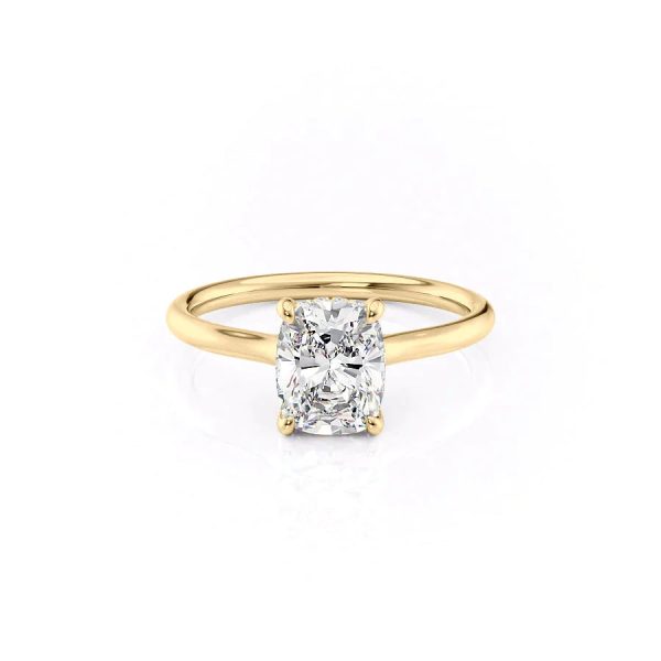 The Ellie Set With A 3 Carat Elongated Cushion Lab Diamond on Sale