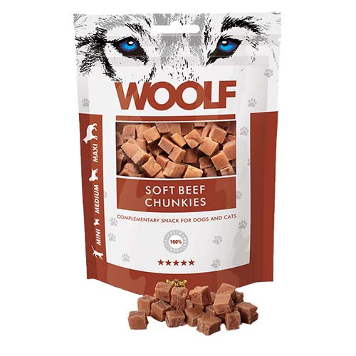 Woolf Beef Chunkies Treats 100g Discount