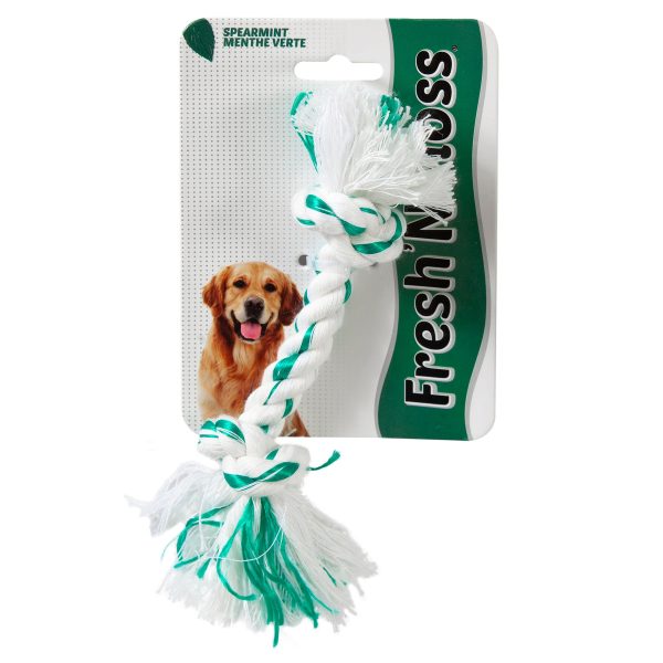 Booda Fresh N Floss Spearmint 2-Knot Rope Medium Hot on Sale