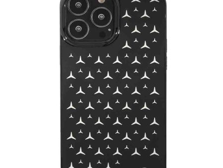 Mercedes Benz PC TPU Case With Electroplated Stars Pattern For iPhone 13 Pro Max (6.7 ) - Black Online now