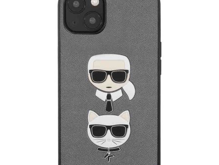 Karl Lagerfeld PU Saffiano Case With Embossed Karl & Choupette Head For iPhone 13 (6.1 ) - Silver Online