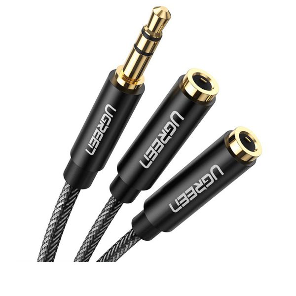 UGreen 3.5mm Stereo Audio Splitter Cable With Braided Cable 20CM - 10532 Online Sale