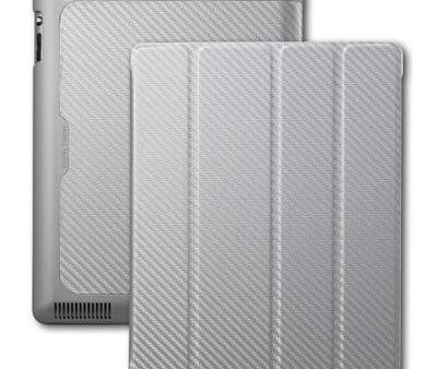 Cooler Master Wake Up Folio Carbon Texture Edition with Magnetic Stylus for iPad 2  3  4 Silver White Supply