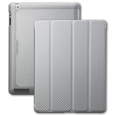 Cooler Master Wake Up Folio Carbon Texture Edition with Magnetic Stylus for iPad 2  3  4 Silver White Supply