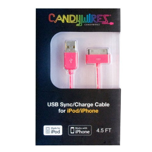 CandyWirez Extra Long Apple iPod iPhone iPad USB Cable 4.5ft 1.4m Pink Online Hot Sale