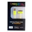 CandyWirez Extra Long Apple iPod iPhone iPad USB Cable 4.5ft 1.4m Yellow on Sale