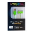 CandyWirez Extra Long Apple iPod iPhone iPad 24Pin USB Cable 4.5ft 1.4m Green Sale